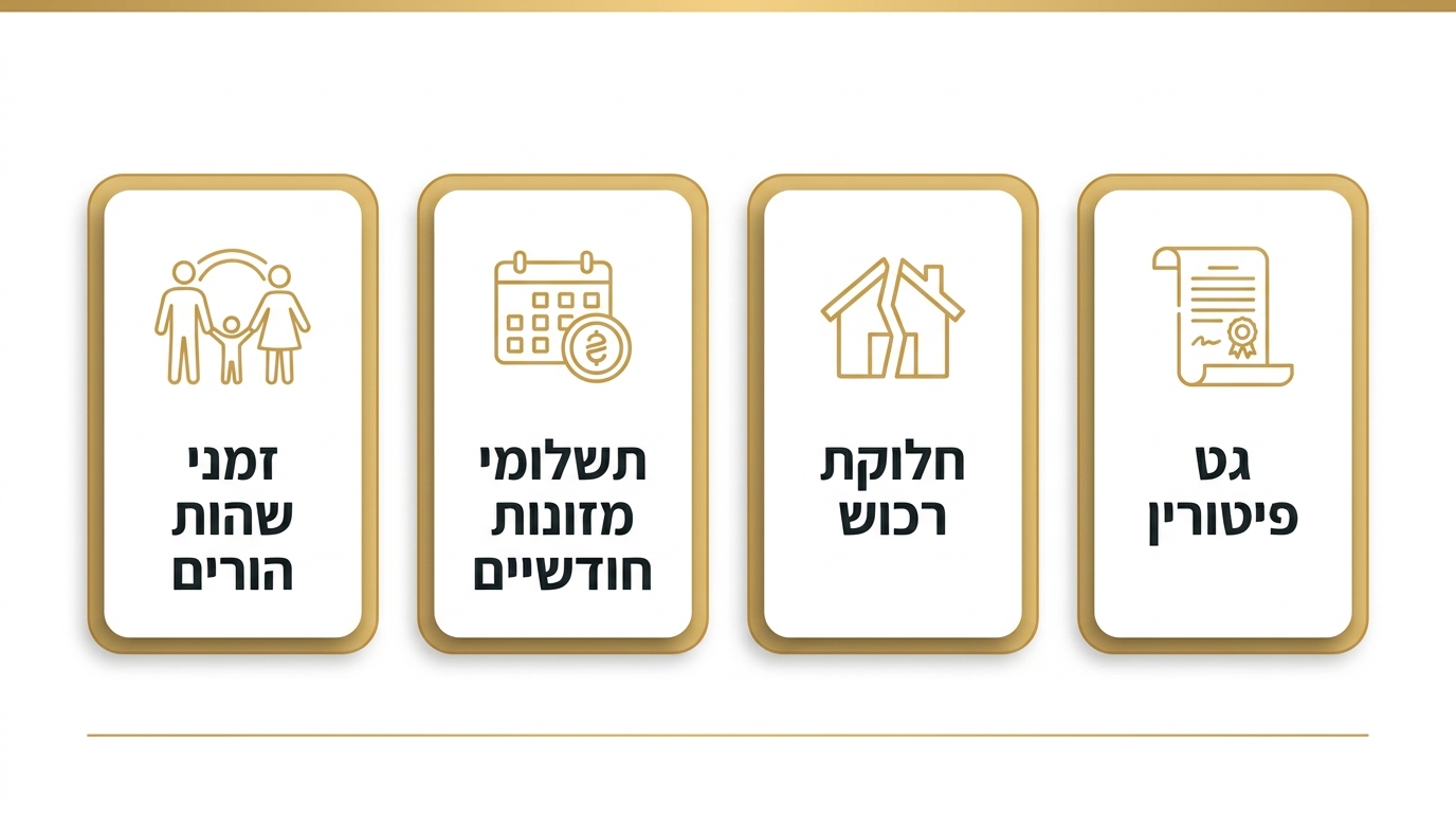ארבעת עמודי התווך של הסכם גירושין מקצועי