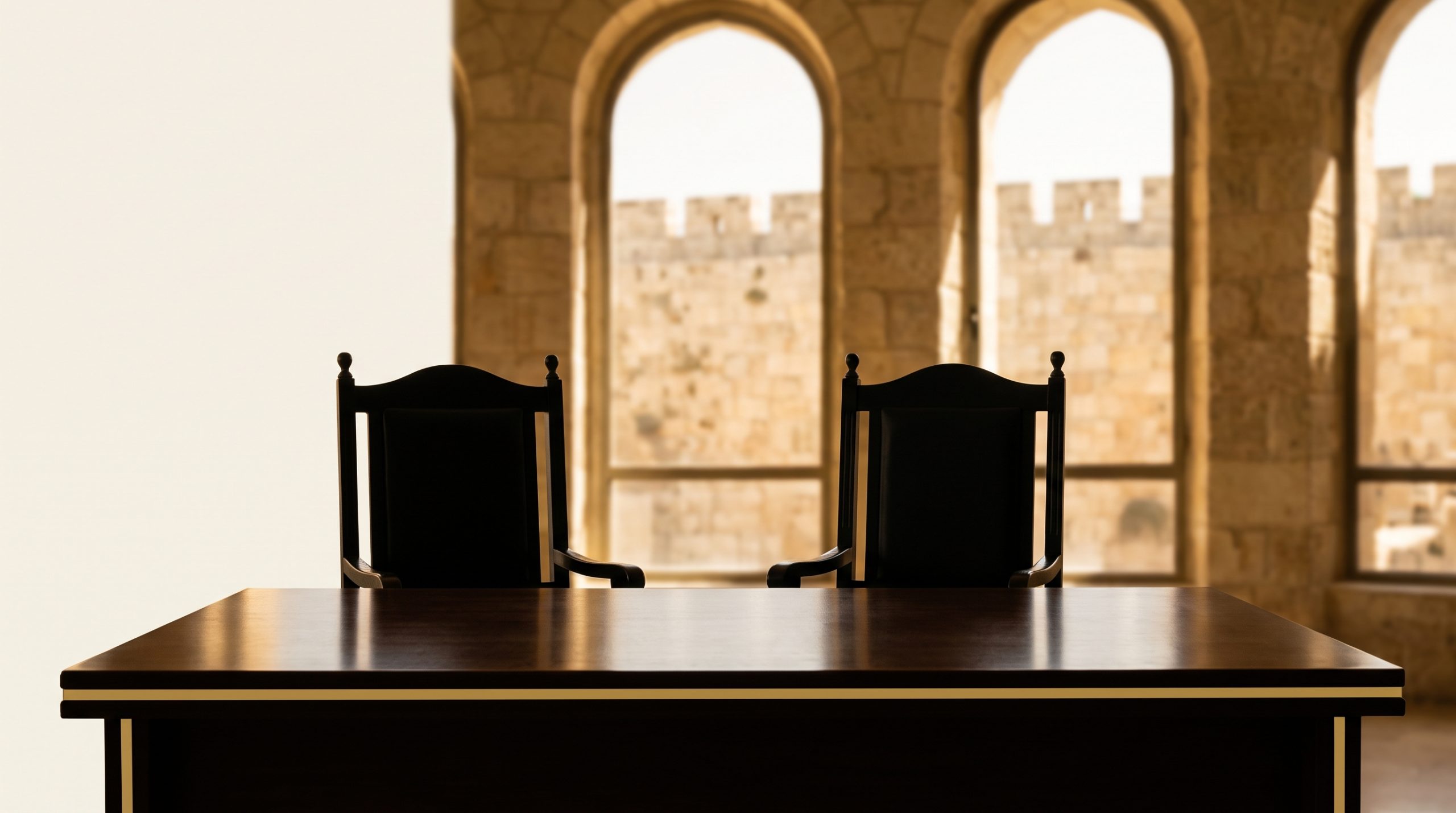 רב מסדר גיטין ועדים בטקס סידור גט בבית הדין הרבני