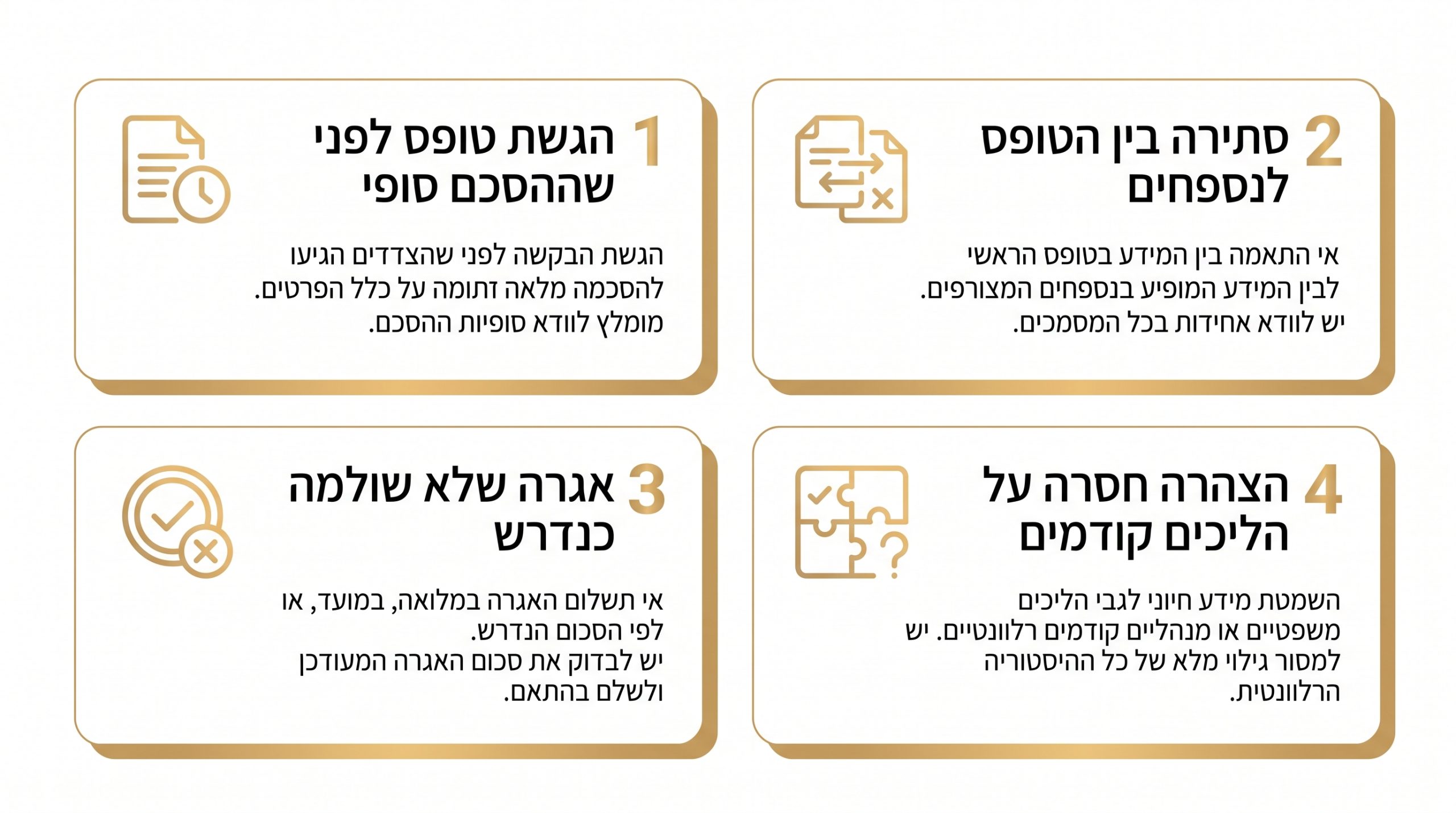 טעויות נפוצות בהגשה עצמית של הסכם גירושין